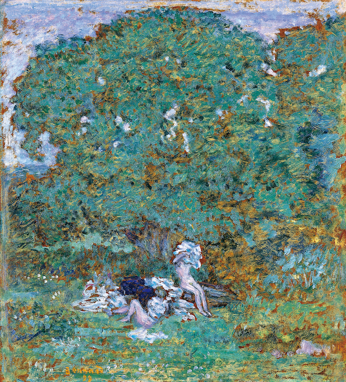 ピエール・ボナール《水浴する女達のいる森の風景》（1899）諸橋近代美術館蔵