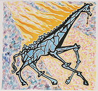 サルバドール・ダリ《シュルレアリスムの24のテーマ（燃えるキリン）》1977-78年 カラーリトグラフ／紙
