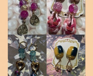 【H21】Miel Bear：一点物のイヤリング・ ピアス （金属アレルギー対応）