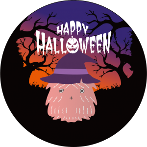 ハロウィン期間限定で販売した缶バッジデザイン。