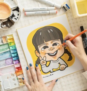 【O6】せきねみずか／似顔絵の実演販売、オーダー受付
